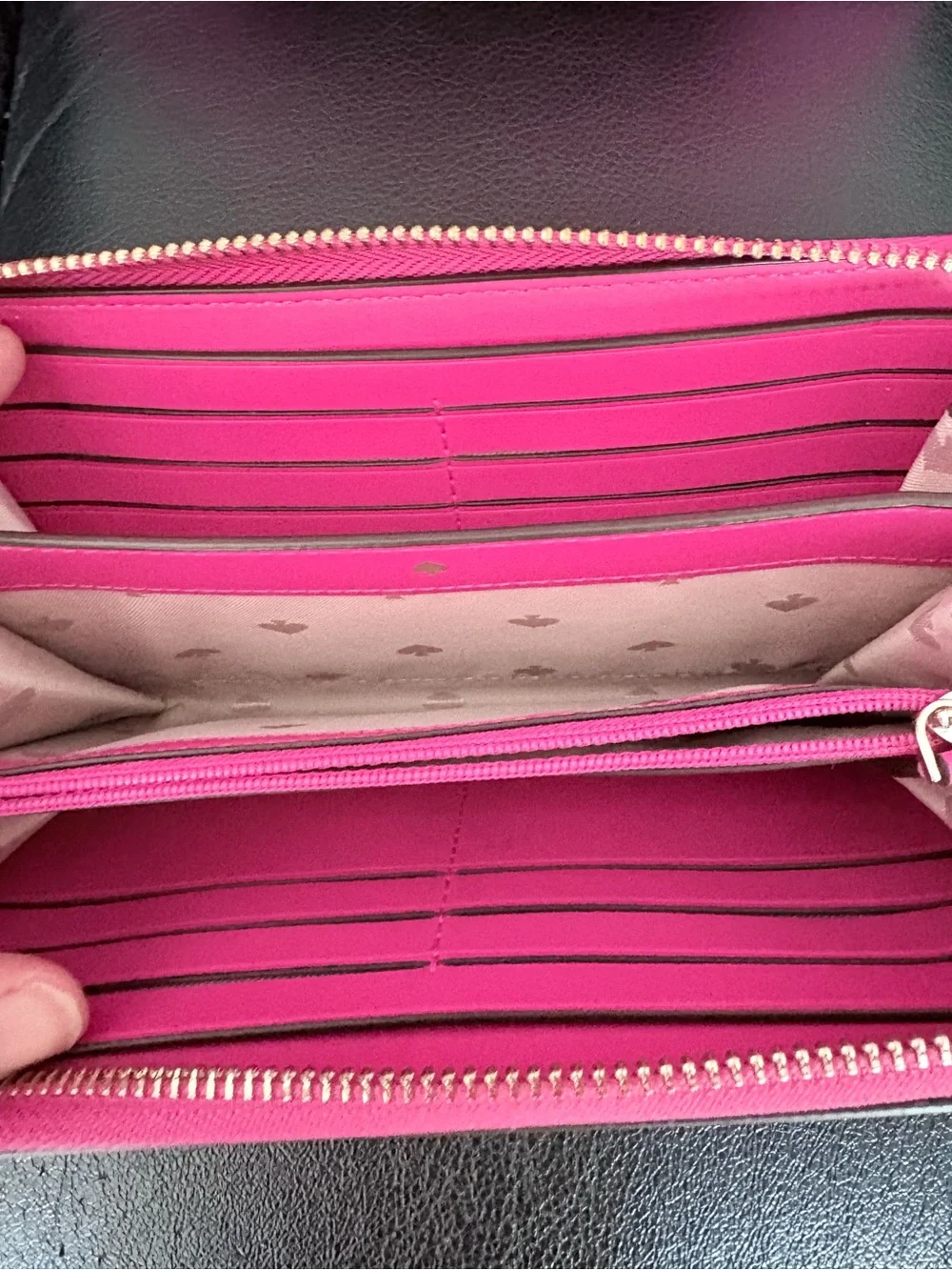 kate spade Hot Pink Leather Tote with Matching Zip Wallet
